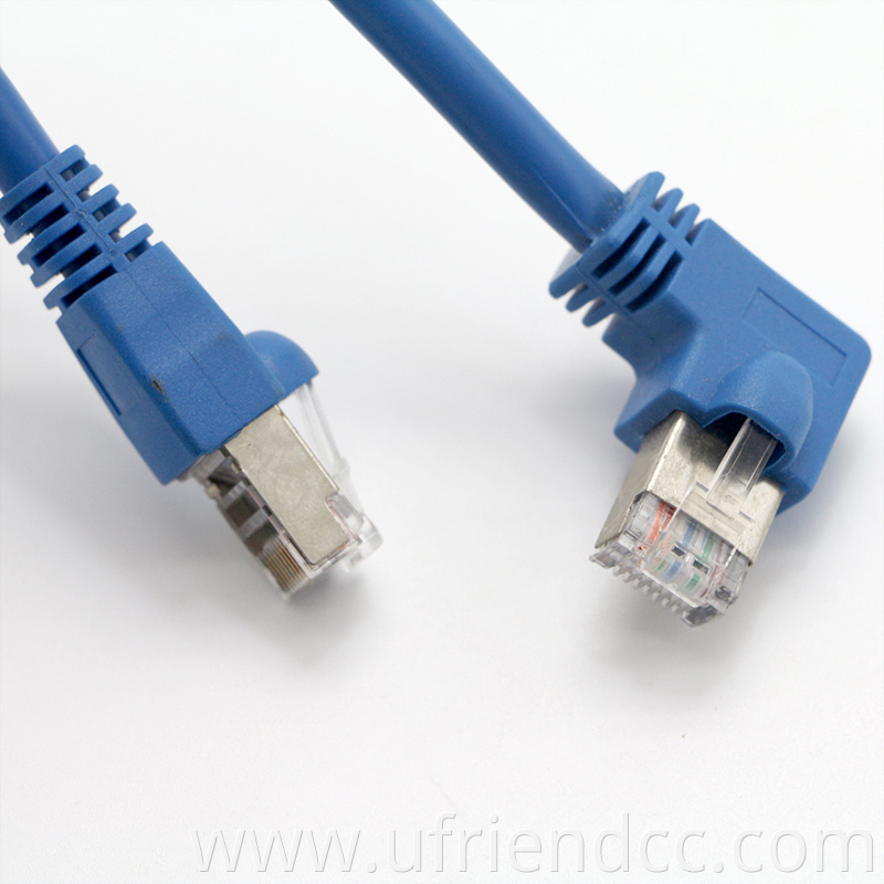 OEM Right Angle 90 Degree RJ45 to RJ45 male to female UTP FTP SFTP Ethernet Cable
